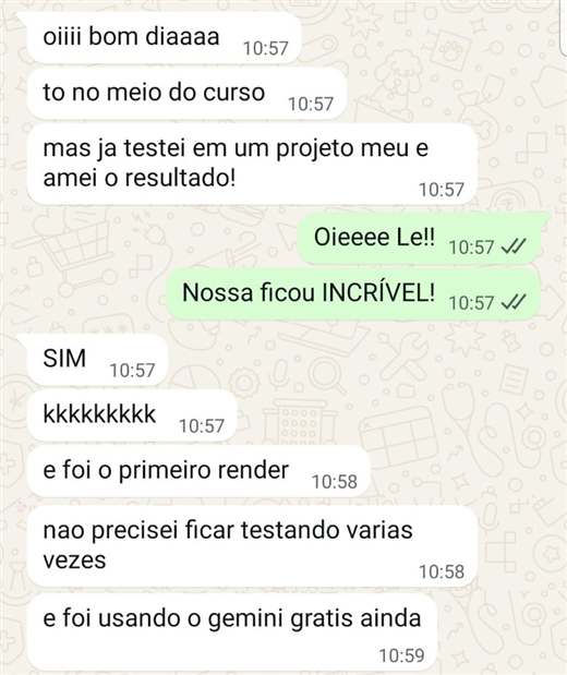 Depoimento: to no meio do curso mas já testei em um projeto meu e amei o resultado, foi o primeiro render